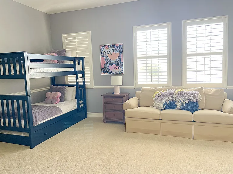 Bedroom with Twin Bunk Beds (+ Trundle) and Queen Sleeper Sofa