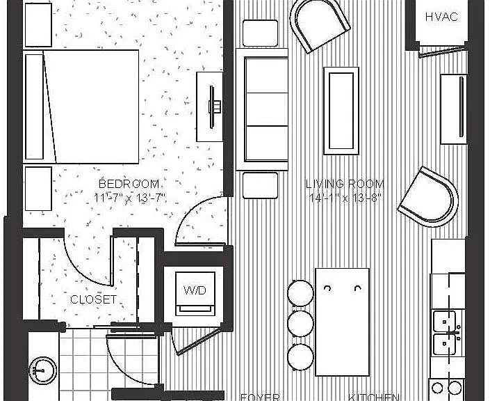 Ellipse on Excelsior and E2 - E2 - Neon - 1 Beds - 1 Baths - 714 Sq. ft.