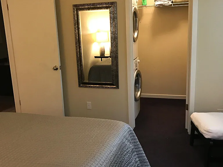 Huge walk-in closet w/ Washer/Dryer.
