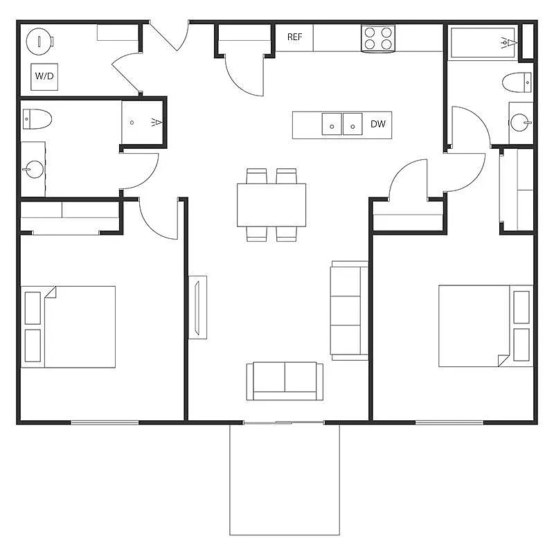 Floor plan 2 BED 2 BATH