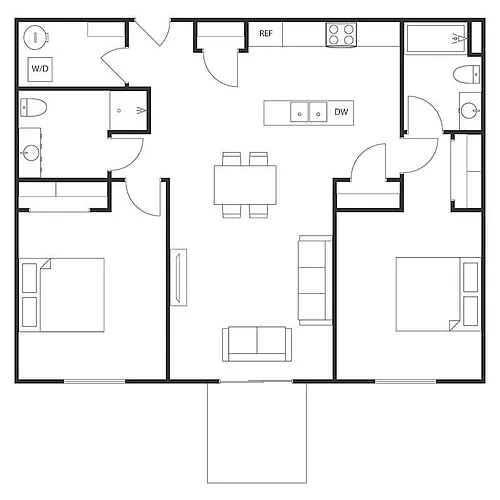Floor plan 2 BED 2 BATH