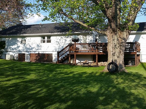 Large back yard and deck