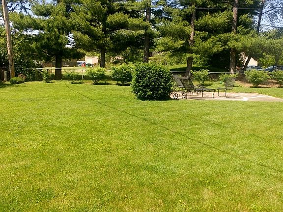 Back yard; semi-fenced