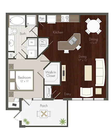 Floor plan A3 - 1X1