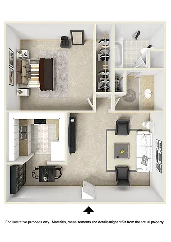 Floor plan One Bedroom One Bath