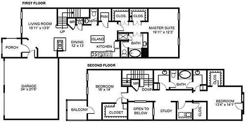 Floor plan 3x2.5 C2 Renovated