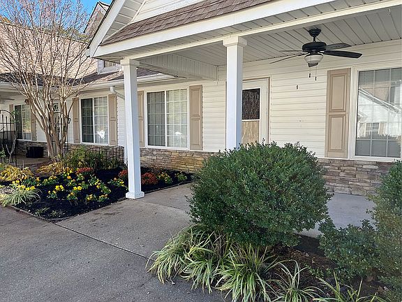 front porch and garden