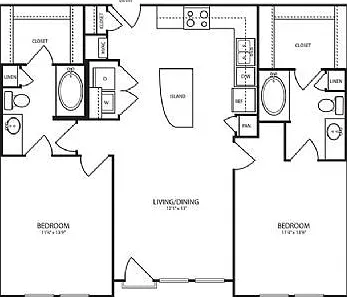 Landmark On Lovers - B2-1 - 2 Beds - 2 Baths - 1058 Sq. ft.