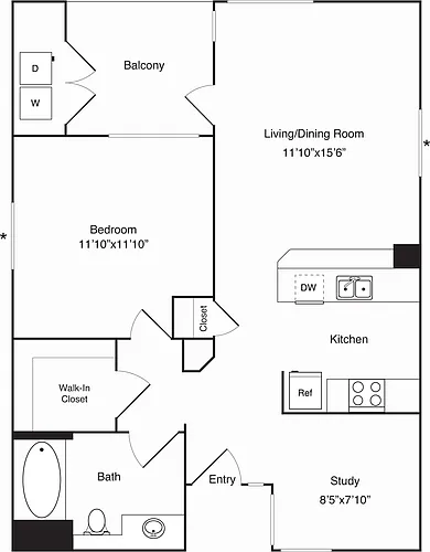 Floor plan B- The Crest with study