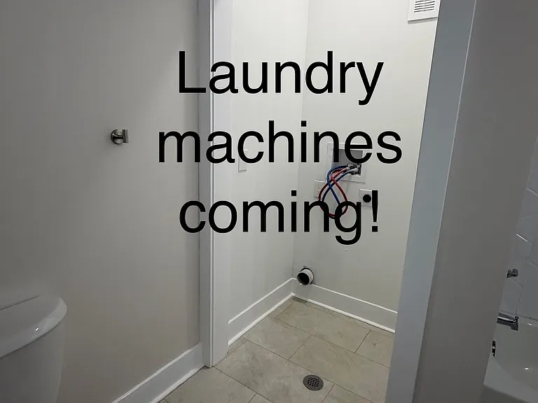 laundry machines to be installed prior to move-in