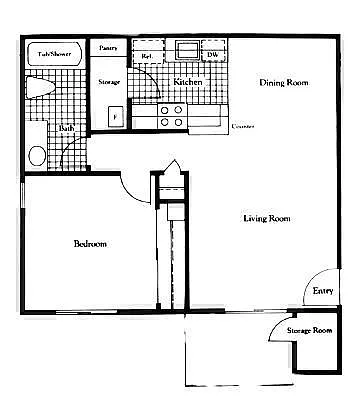 Floor plan 2 Bedroom Remodeled W/ LDR Hookups