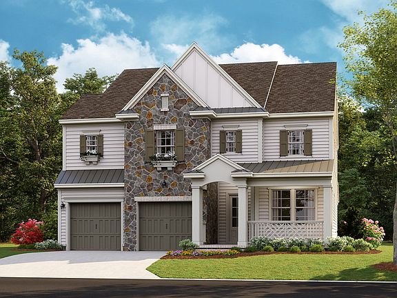 Newport II F - American Cottage 2-Car Front Load Garage Note Renderings may show optional featu