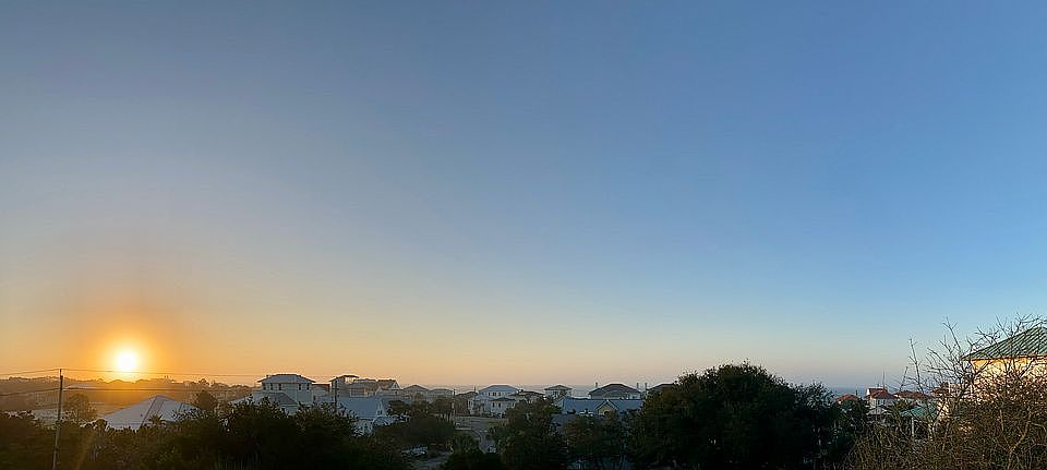 Sunrise from rooftop deck