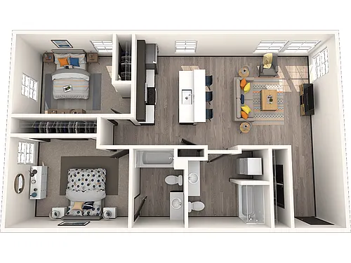 Floor plan Two Bedroom Two Bath B