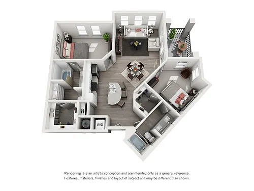 Floor plan B3 1202 sf 2/2
