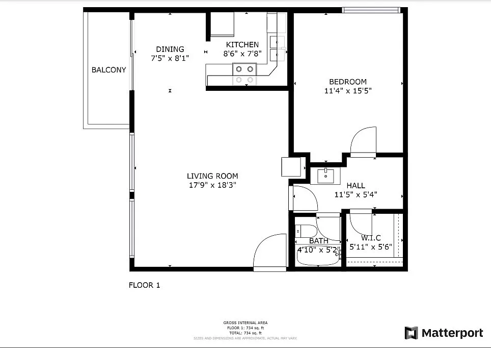 Floor plan 1X1