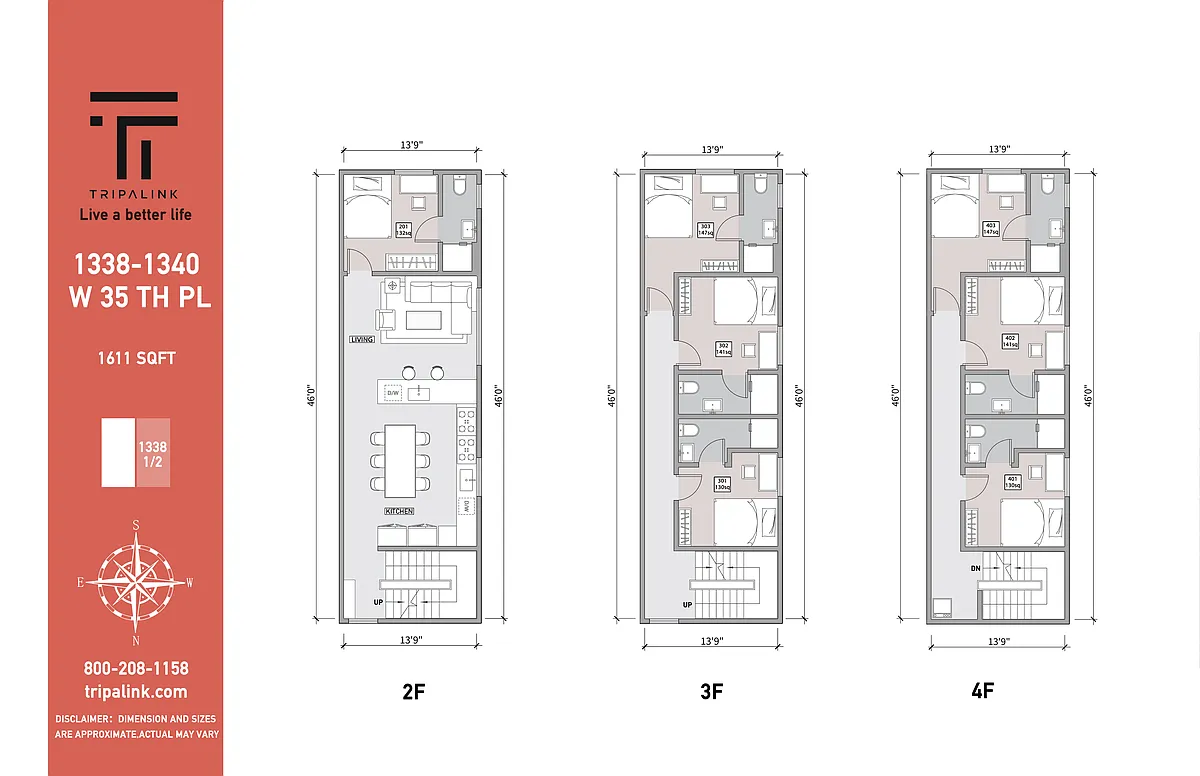 Floor plan 1338 1/2 W 35th Pl