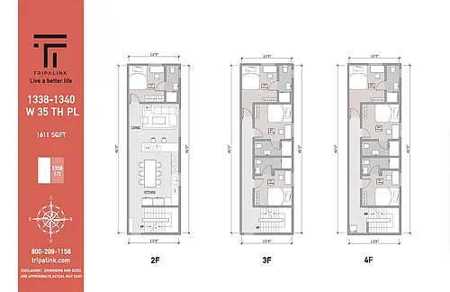 Floor plan 1338 1/2 W 35th Pl