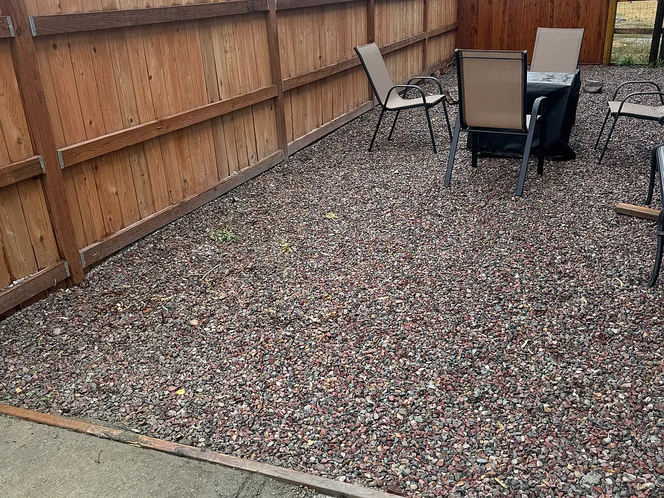 Outside fire pit and seating area.