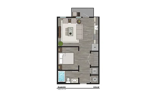 Floor plan E2 with Yard