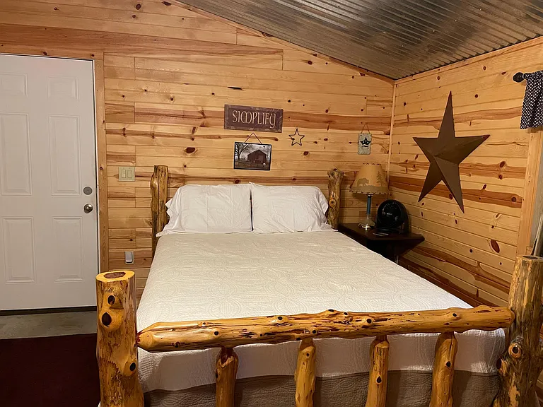 Queen size log bed