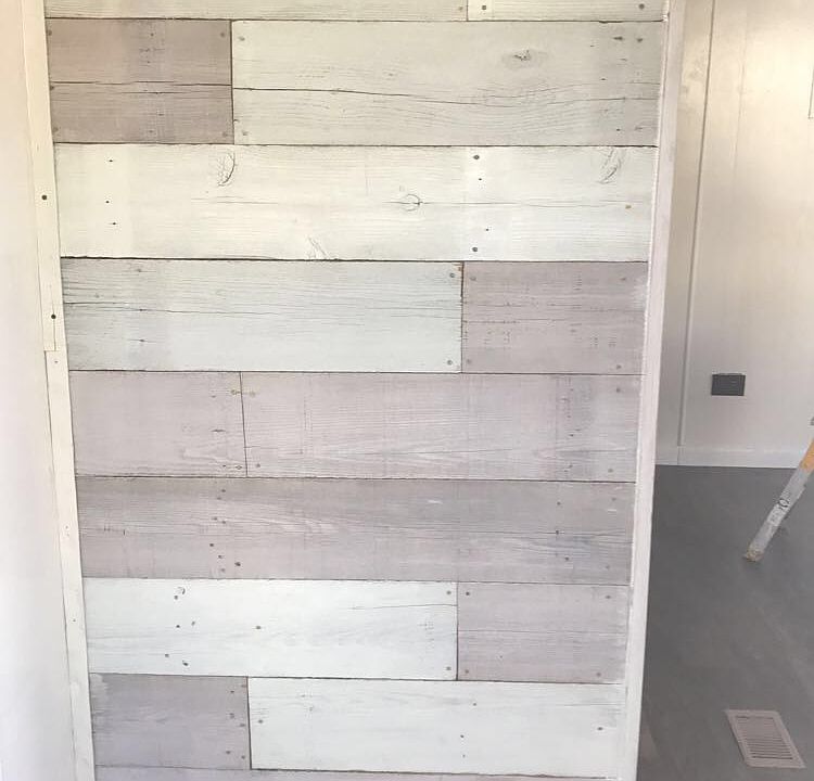 Pallet wall when you first walk into the door!