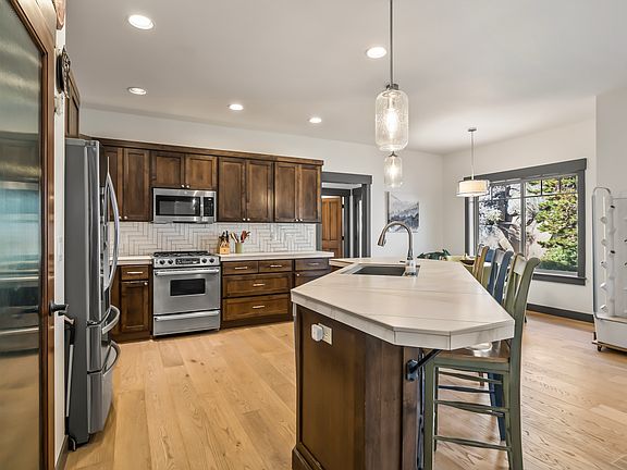 Kitchen with bar seating