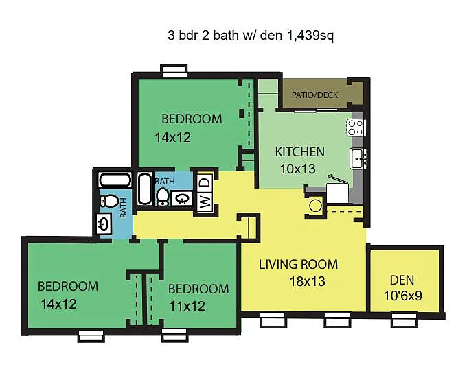 Floor plan 3 Bedroom with Den