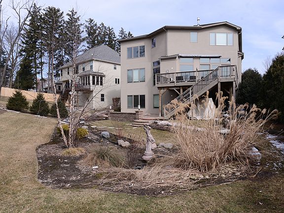 Rear view with rain garden