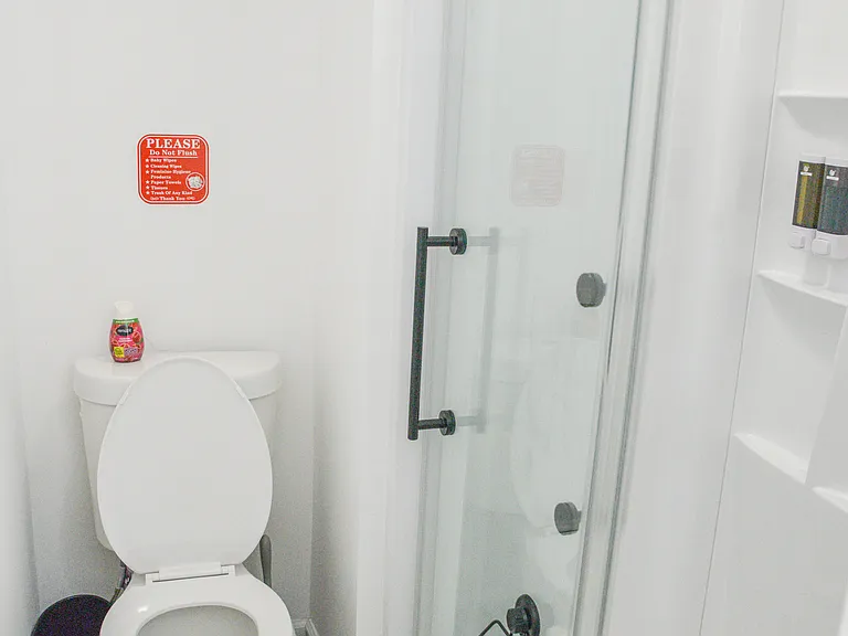 Liquid soap and shampoo provided during the stay