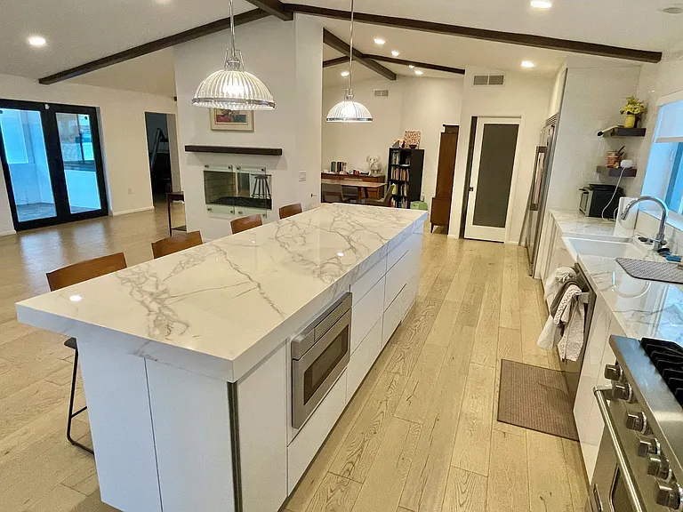 Kitchen with Dining room in Background