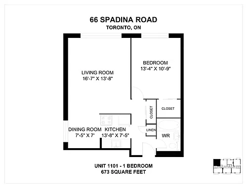 Floor plan 1 Bedroom 1 Bed 1 Bath 3