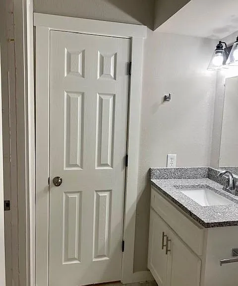 Bathroom with storage area