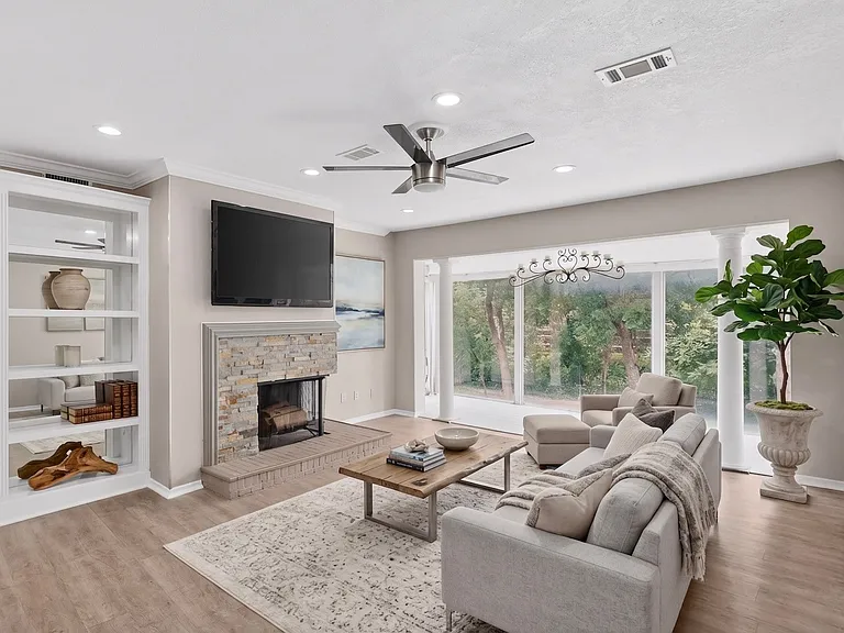 Virtually staged living room