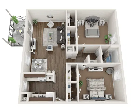 Floor plan Ravenwood 2 Bed 1 Bath Small