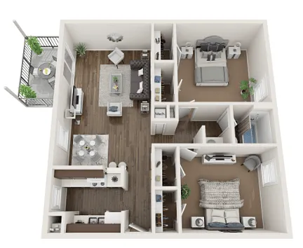 Floor plan Ravenwood 2 Bed 1 Bath Small