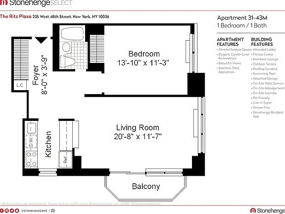 2nd image of 235 W 48th St APT 31M