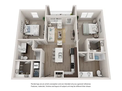 Floor plan Two Bed, Two Bathroom A