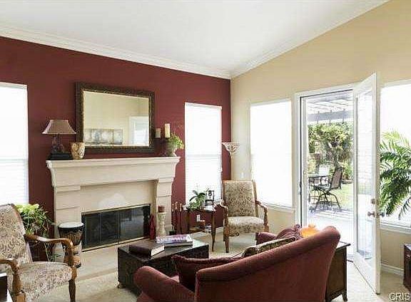 Bright living room with separate patio area