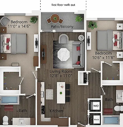 B1 | Two Bedroom Floor Plan B1 | Two Bedroom Floor Plan