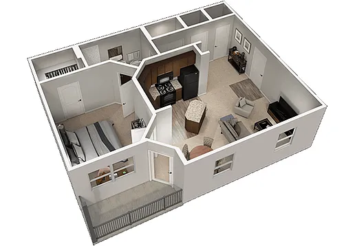 Floor plan R 1 bedroom 1 bath