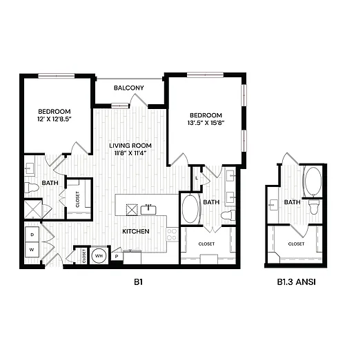 Floor plan B1.3 ANSI