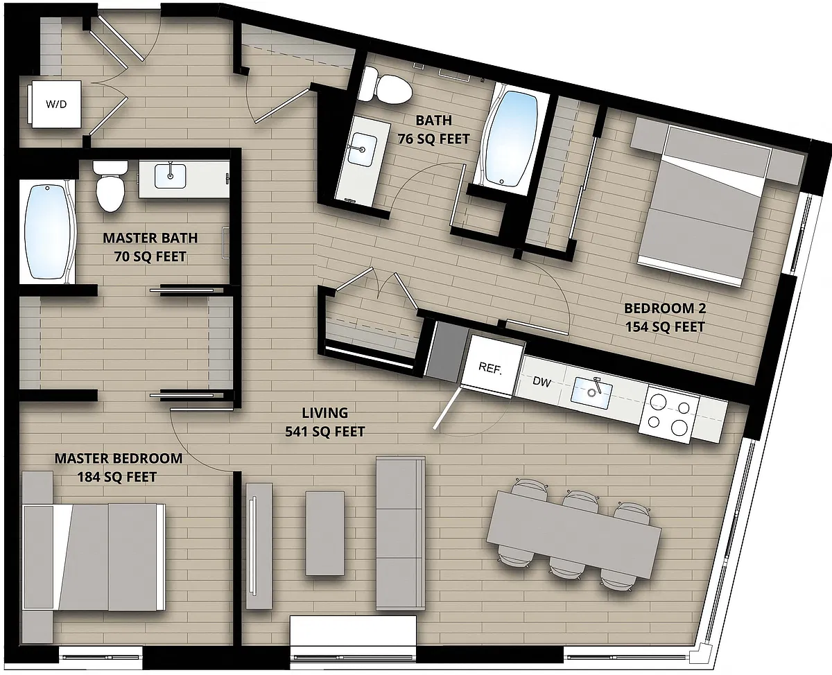 Floor plan E 2X2 F