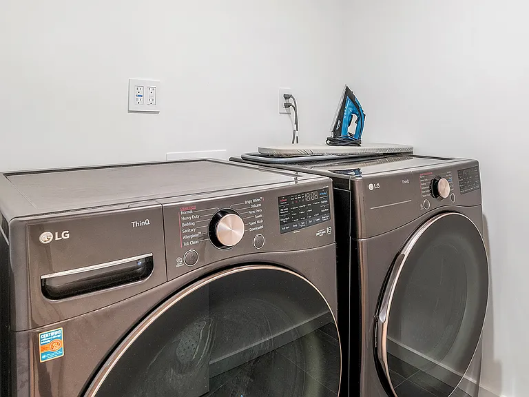 Laundry made easy with a fully equipped washer and dryer