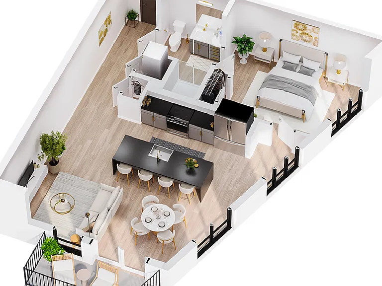 3D Peridot - One Bedroom Floor Plan - Salt Lake City, UT 3D Peridot - One Bedroom Floor Plan - Salt Lake City, UT