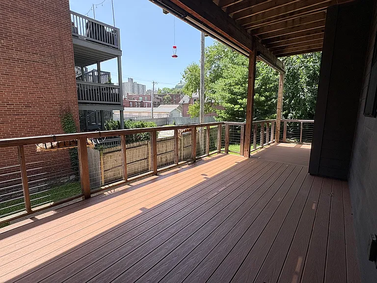 Private deck off kitchen
