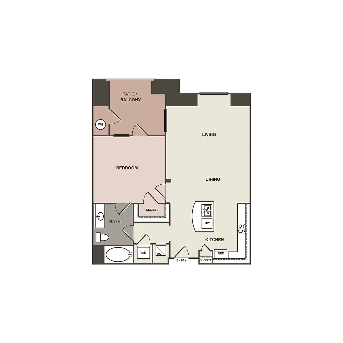 Floor plan 1 Bedrm 1 Bath 789 Renovated