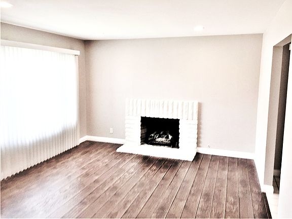 Living room with fireplace.