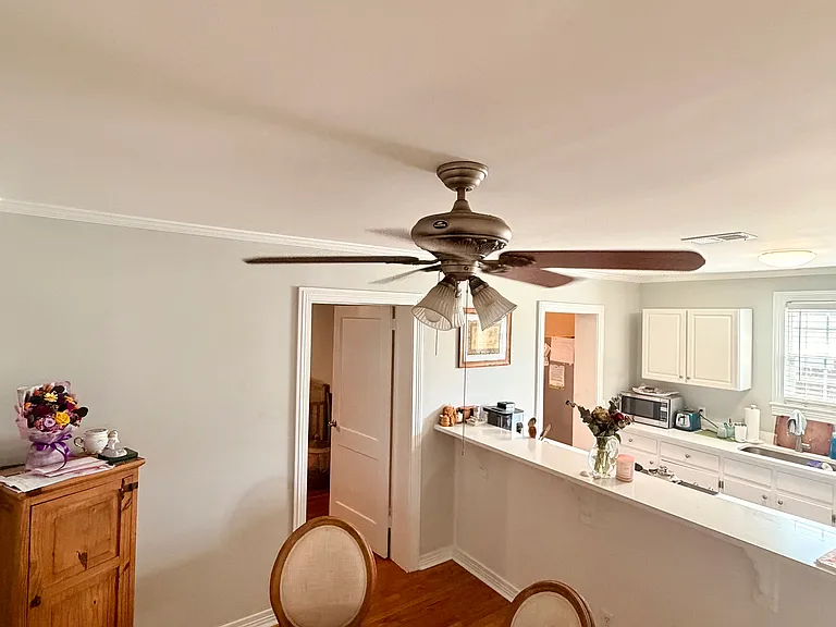 Dining space, overhead lighting upgrade coming July 2026