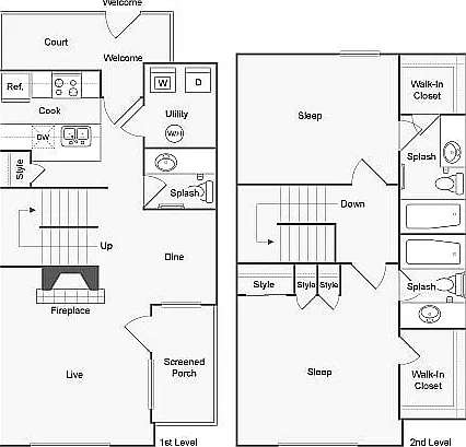 2 BR x 2.5 BA with W/D - A Floorplan 2 BR x 2.5 BA with W/D - A Floorplan